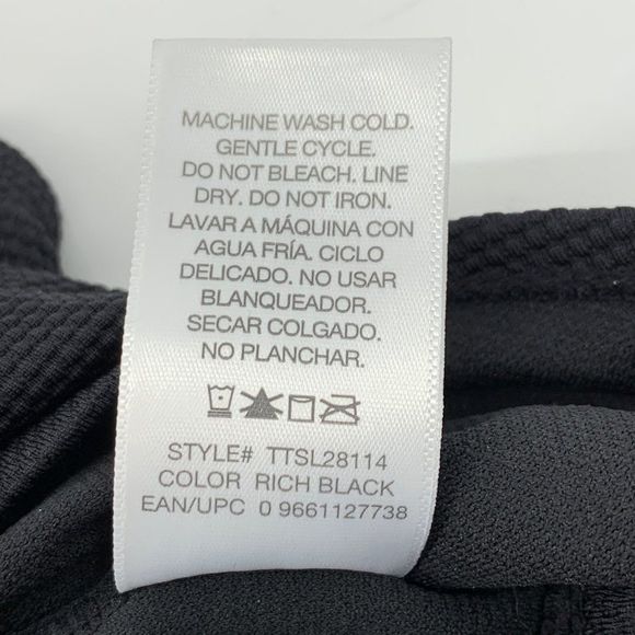 Time & Tru Scallop Black One Piece Swimsuit Solid Halter Size M 8-10 2726 padded - Picture 6 of 6